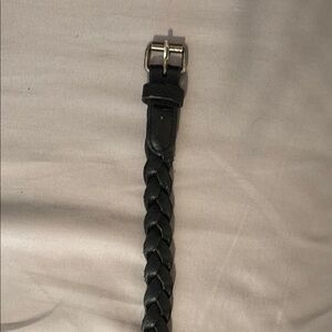Braided Black Leather Belt